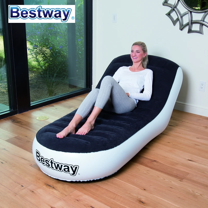 75064 BestWay 6" x 33" x 3" Флокированный воздушный диван 1,65 см м x 84 см x см 79 см шезлонг спортивный диван для отдыха