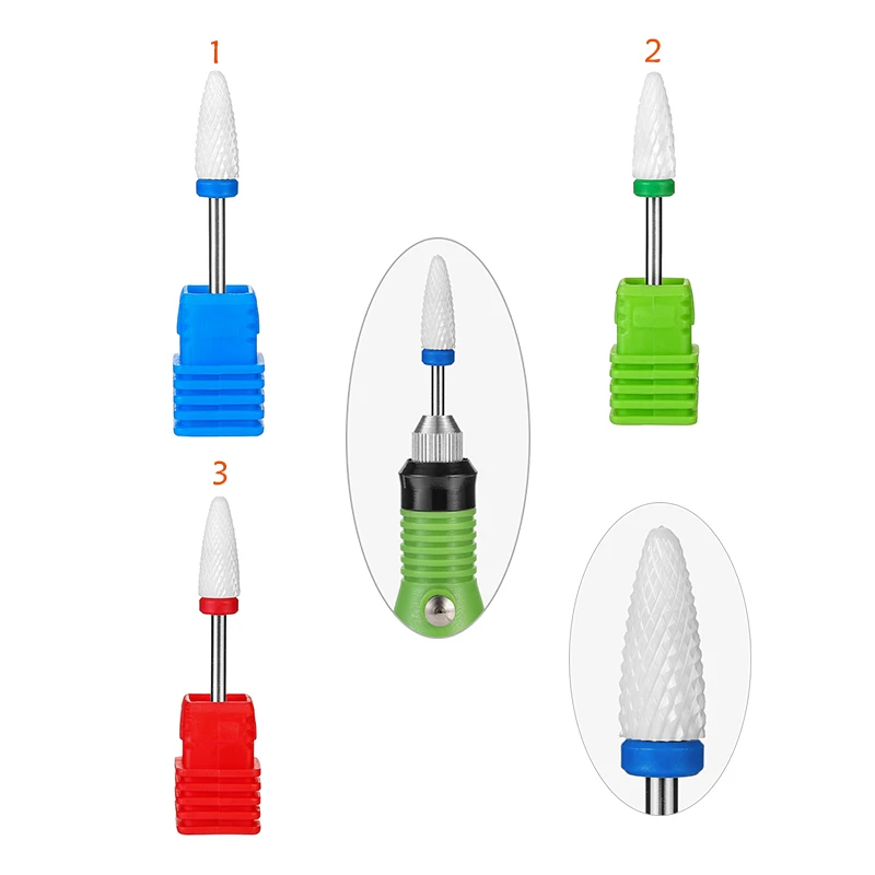 1 шт Керамика ногтей дрель фрезы Ротари Burr Бит электрифицированная машина для Аксессуары для маникюра пилка для ногтей Инструменты HF0012