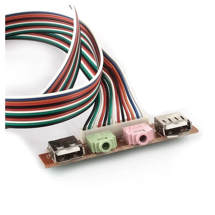 

PC Computer USB Port Audio Headset Microphone Cable Support Front Panel