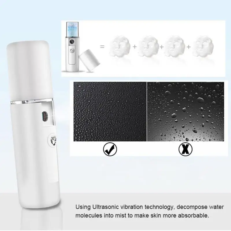 

20ml Nano Steamer Hydrating Face Mist Spray Nano Mister Portable Facial Steamer Ultrasonic Ozone Face Sprayers Skin Care Machine