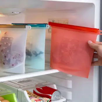 

2 pcs Reusable Silicone Food Preservation Bags Storage Container Bag For Freeze Steam Microwave Cooking Lunch