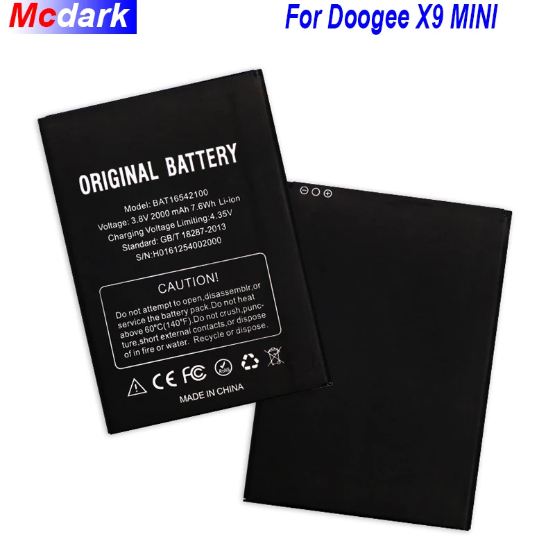

For Doogee X9 MINI Battery 5.0inch BAT16542100 Bateria Batterij Accumulator 2000mAh