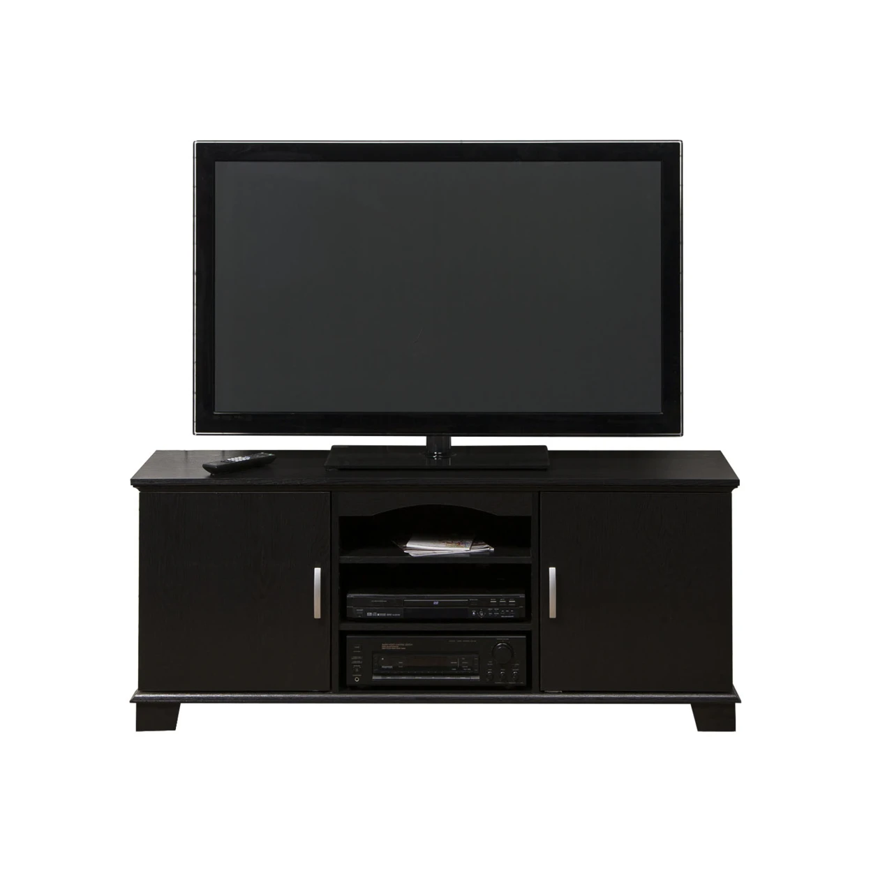 WE Furniture 60" Wood TV Media Stand Storage Console Black ...