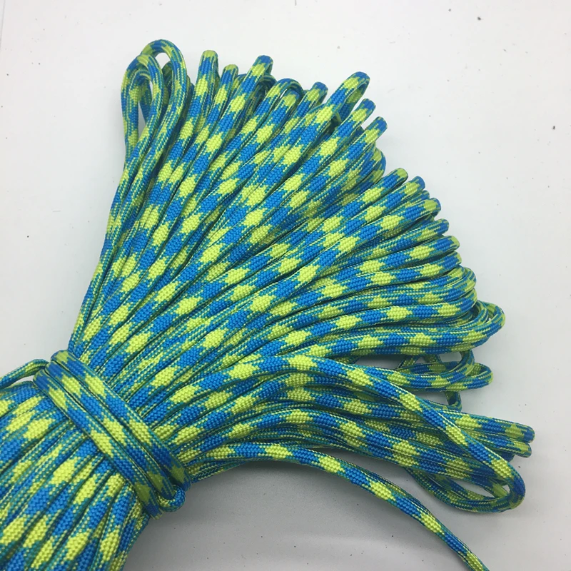 

10Yards/Lot Mix color Paracord Bracelets Rope 7 Strand Parachute Cord CAMPING HiKING Light blue+Light yellow
