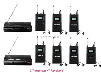 

Takstar WPM-200 audio system In Ear Stage Wireless Monitor System 2 Transmitter 7 Receivers earphones For Family Fun TV stage