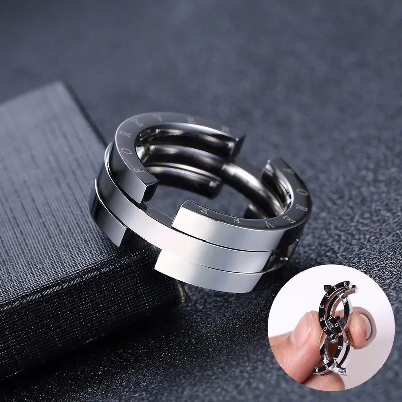 

Silverly Transform Ring for Men Stainless Steel FOREVER Deformation Band
