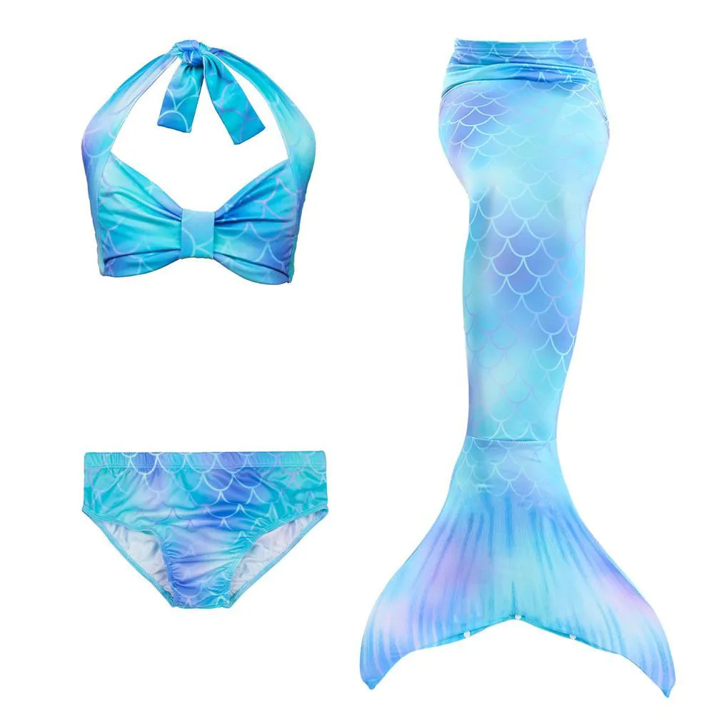 

2019 sexy Girls Swimming Mermaid Tails Costume Cosplay Little Children Mermaid Swimsuit Bikini Set for Kids Tails