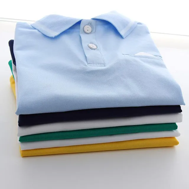 Baby Boy's Lapel T-shirt Short-sleeved Tops Clothes 7-colors Cotton Kid's T-shirt Children Clothes Clothing For 5-12 Years Boys 5
