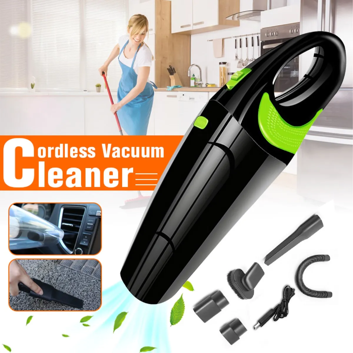

Car Vacuum Cleaner 220V 120W Cordless Hand Car Home Vacuum Cleaner Wet And Dry Dual-Use Wireless Dust Collector