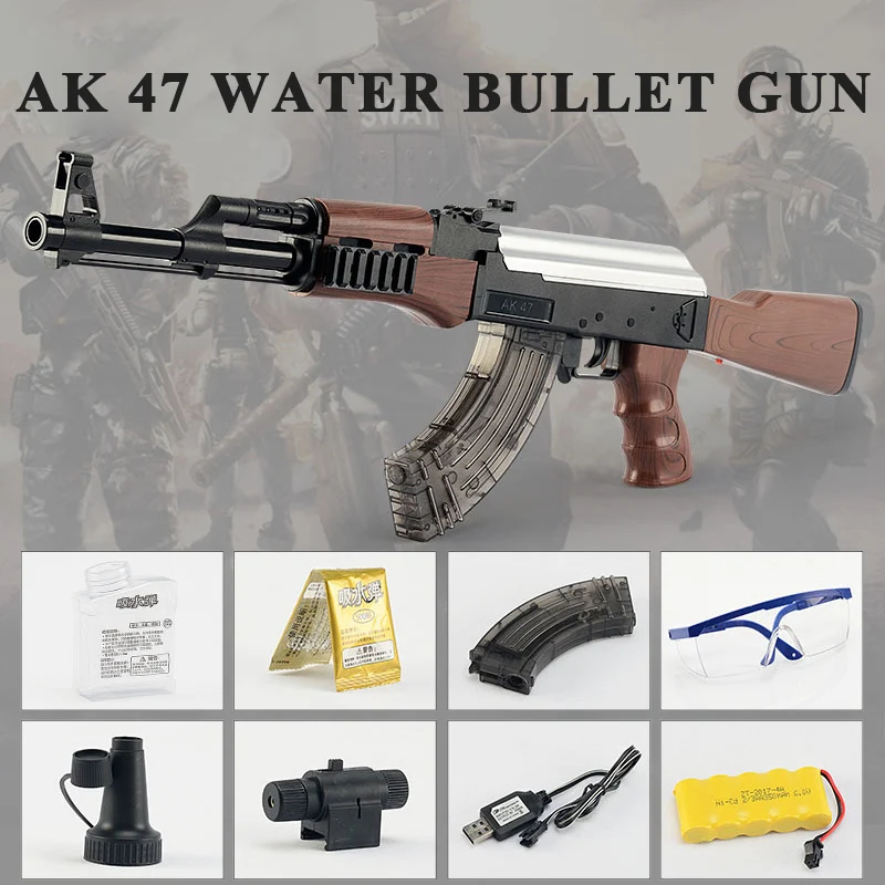 Hot sale AK 47 Toy Gun Pistol Gun 400 Pcs Water Absorb Bullet 3 Pcs Soft Bullet Soft Foam Bullet Orbeez Water Gun Airgun Toys