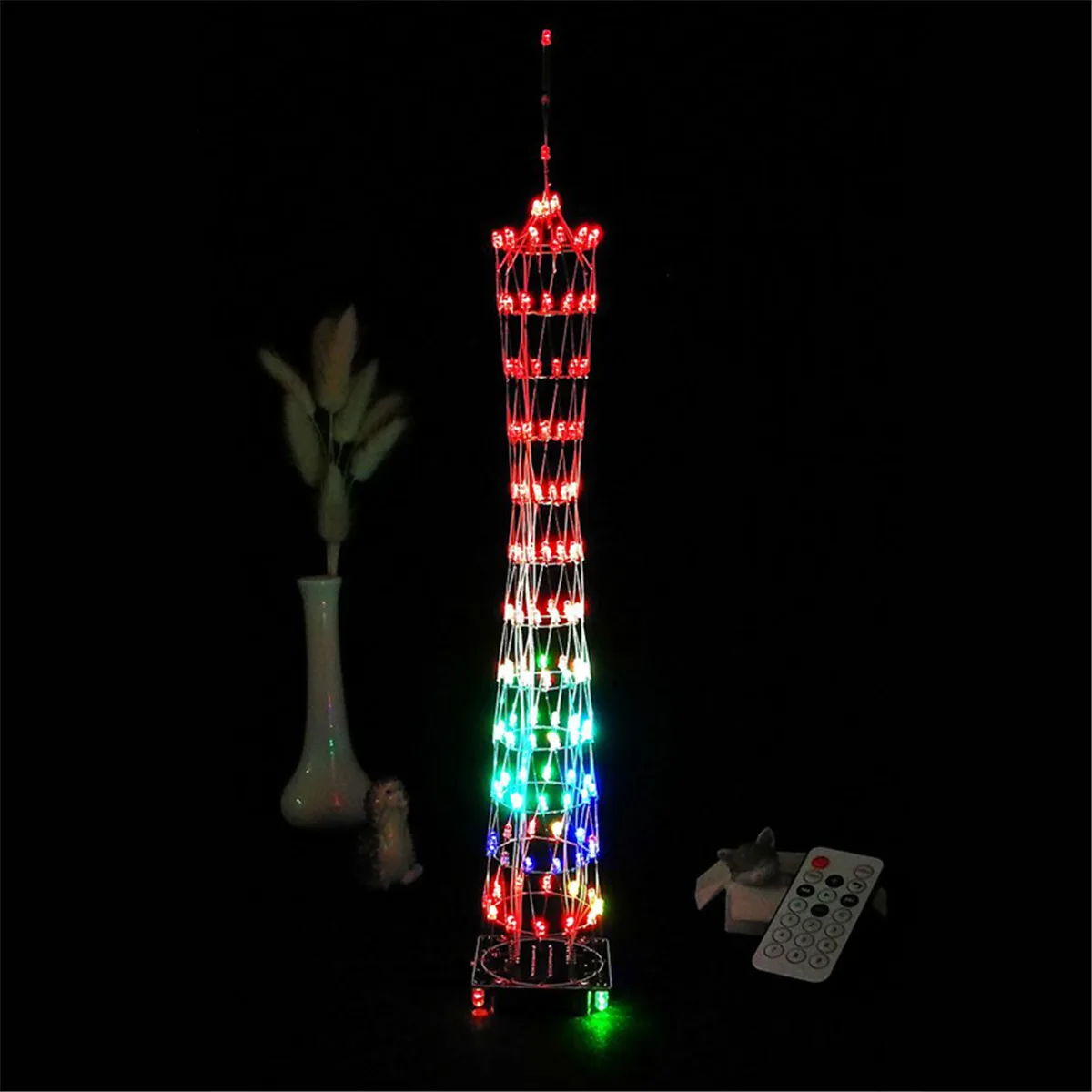 LEORYFull Цвет DIY светодиодный светильник Cube Canton Tower люкс беспроводной пульт дистанционного управления электронный комплект цветной светодиодный набор