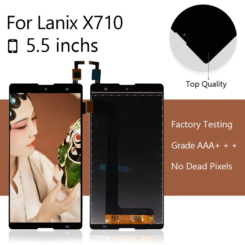

10pcs/lots For Lanix llium X710 Full LCD Display Touch Screen Digitizer Glass Assembly For Lanix X710 Screen LCD Display