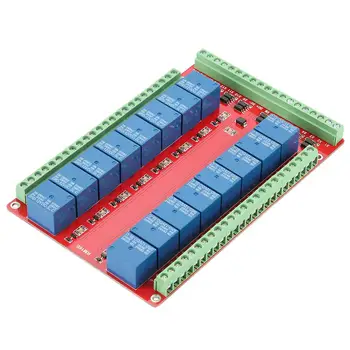 

Isolated Type 16 Channel Relay Module Interface Board High/Low Level Trigger DC 5/12/24V High Quality