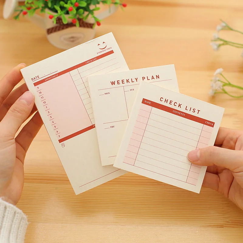 

60 Sheets Time Manage Memo Pad Basic Daily Weekly Monthly Memo Paper Deco Planner DIY Bullet Journal School Office Stationery