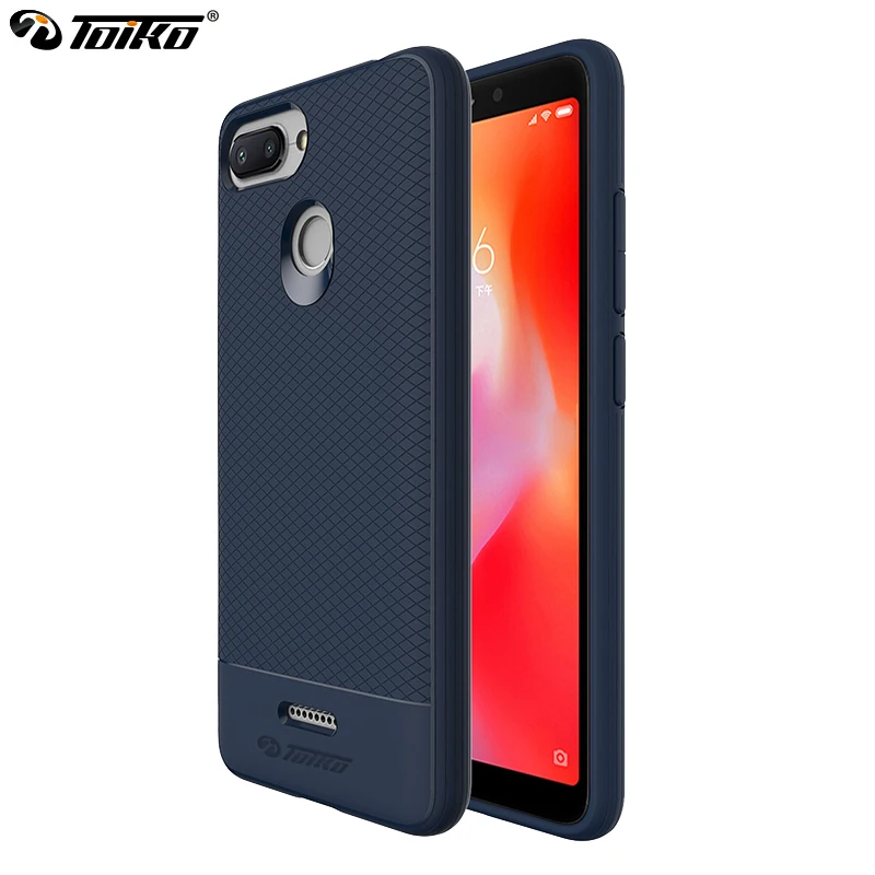 

TOIKO Impact Protection Business Style Geometric Textured Case for xiaomi Redmi 6 6A Soft TPU Shockproof Bumper Back Phone Cover