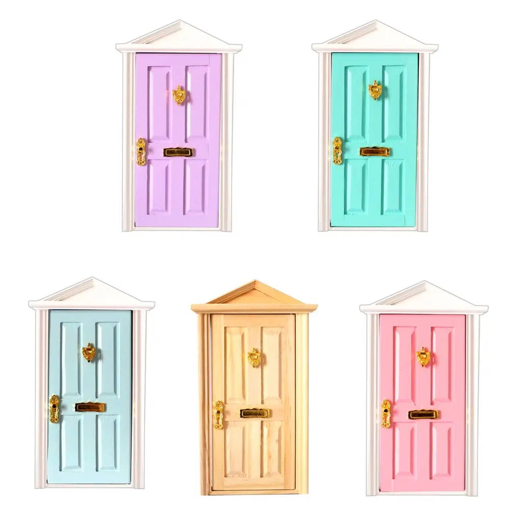 

5pcs 1:12 Scale Dollhouse Furniture Wooden Door Miniature Doll House Accessories Toys Birthday Gift for Children Kids Adult