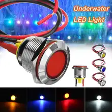 1 шт. с источником питания от постоянного тока, 6 V 19 мм IP67 судовой фонарь Водонепроницаемый подводный светодиодный светло-желтый/красный/синий/белый бассейн, пруд