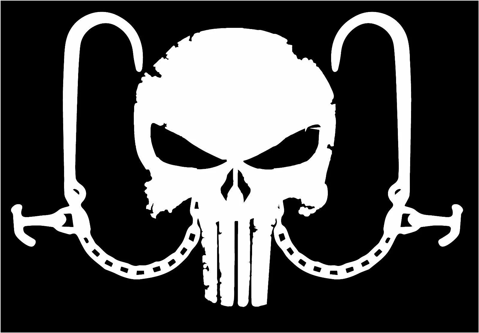(2Pcs) Punisher Tow Recovery J Hook Window vinyl sticker decal 12.5cm