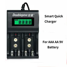 4 слота 9v зарядное устройство lcd Смарт быстрое зарядное устройство для Aa Aaa 9v(6f22) NiMH/NiCd аккумуляторная батарея 9V литиевая батарея