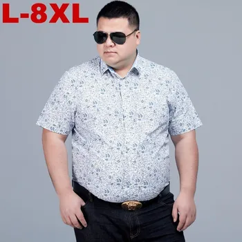 

8xl plus size Brand New Camisas Beach Shirt Men Hawaii Shirt Beach Leisure Fashion Floral Shirt Tropical Seaside Hawaiian Shirt