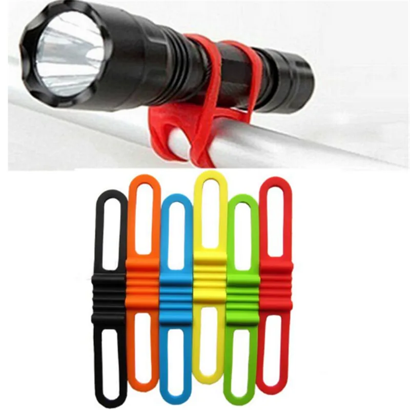 Perfect New Silicon Strap Mountain Road Bike Torch Phone Flashlight Bands Elastic Bandage Bicycle Light Mount Holder Bike Accessories 1