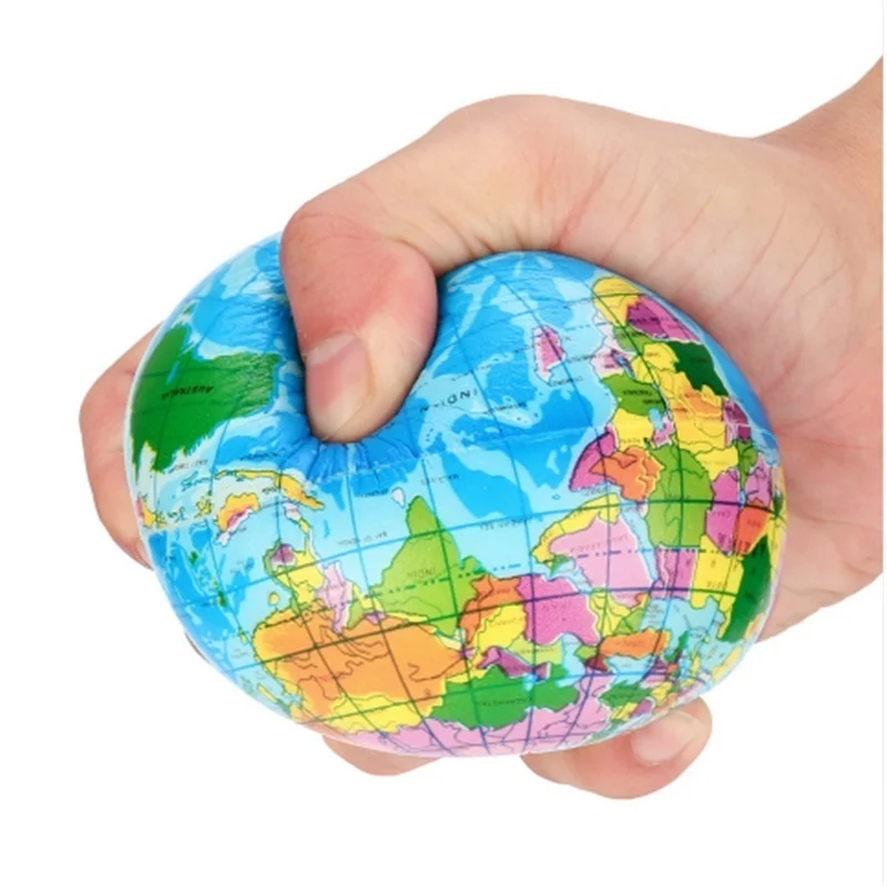 2 Pcs/lot 76mm/60mm Globe Ball Anti Stress Toys For Adults Kids Squeeze Toys World Map Earth Ball Stress Reliever Fun Kid Toy