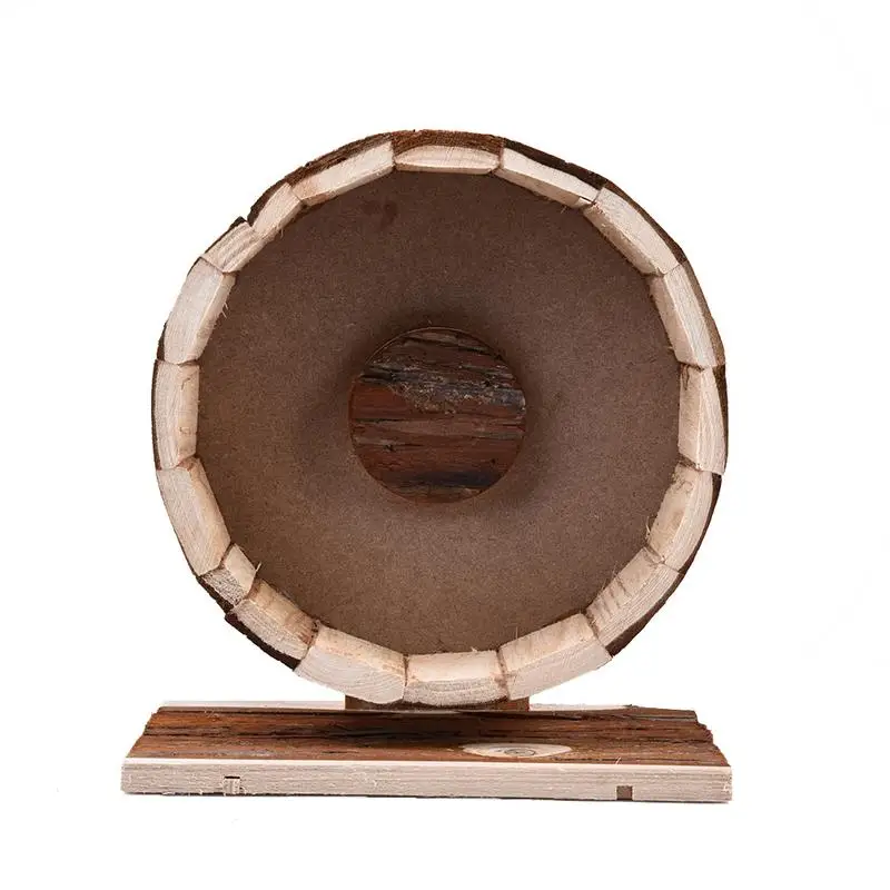 

Hamster Running Wheel Cute Wooden Chew Toys Exercise Wheel For Little Pets Entertainment Decompression And Grinding Teeth