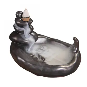 

Ceramic Zen Road Backflow Incense Burner Taoism Smoke Waterfall Incense Holder Smell Aromatic Home Office Incense Crafts Decor