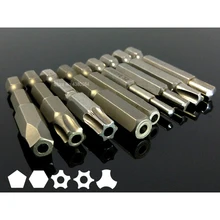 9 шт. в наборе, велосипедная отвертка, сверла 1/" с шестигранным хвостовиком Y/Torx/5 точек/пятиугольник/шестигранные сверла S2 DIY ручные инструменты