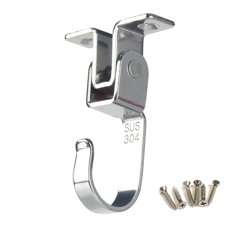 

(4PCS) Coat Hook Rotatable Ceiling Hook 304 Stainless Steel Wall Hook For Hanging With Screws