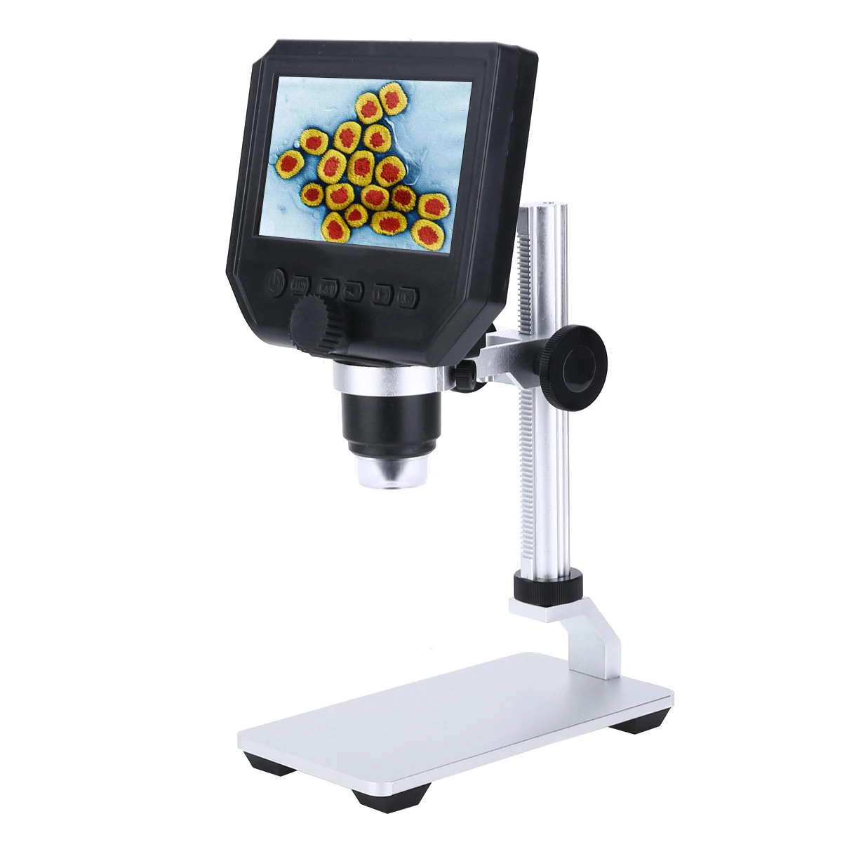 

Electronic 4.3" LCD Digital Microscope 1-600X Desktop 8LED Studio Lab EU Plug USB Power Supply HD 3.6MP Camera Microscope