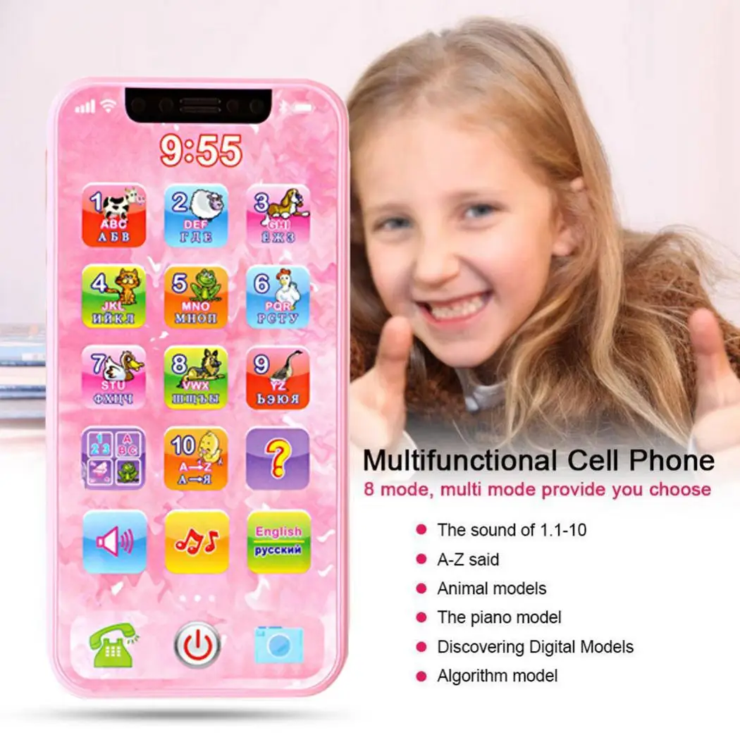 New Kids Children Game Multi Language Mobile Phone Over 3 Years Old Toys Pink, Blue Early Education