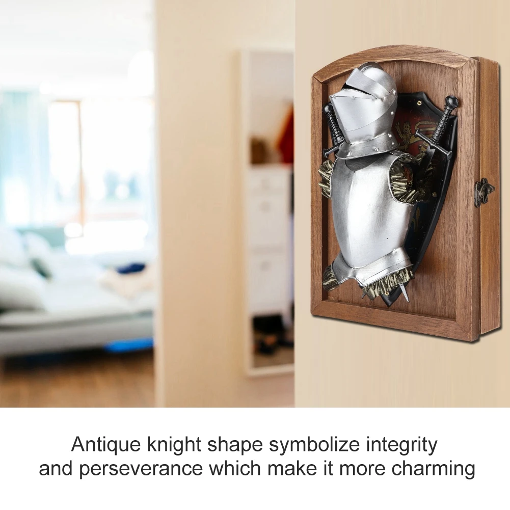 

Handmade Wood Wall Mounted Antique Knight Shape Safety Key Box For Living Room Lightweight and Sturdy on sale