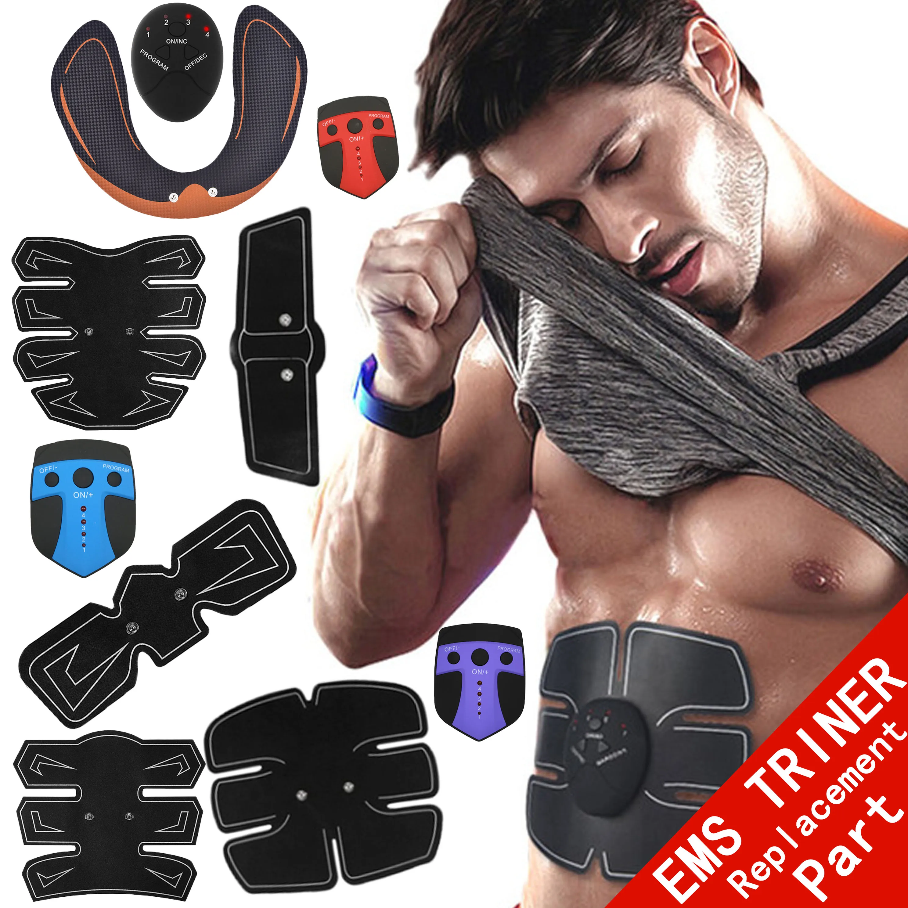 

2pc Replacement Part Muscle Stimulator EMS Figure Slimming Machine Abdominal Muscle Tens Exercise Slim Belt Rechargeable P
