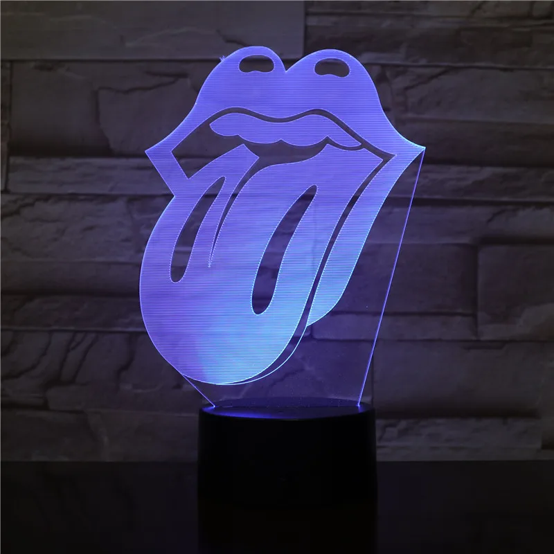 3D Led ночник Usb Визуальный язык для губ моделирование сенсорная настольная лампа