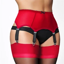 Liguero Sexy de cintura alta para mujer, cinturón con tirantes de malla, ligas de lencería elásticas sexys para Club nocturno