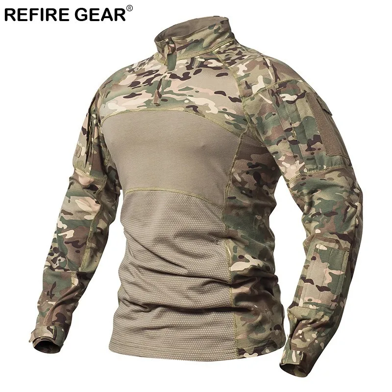Мужская футболка с длинным рукавом Refire Gear камуфляжная тактическая в стиле