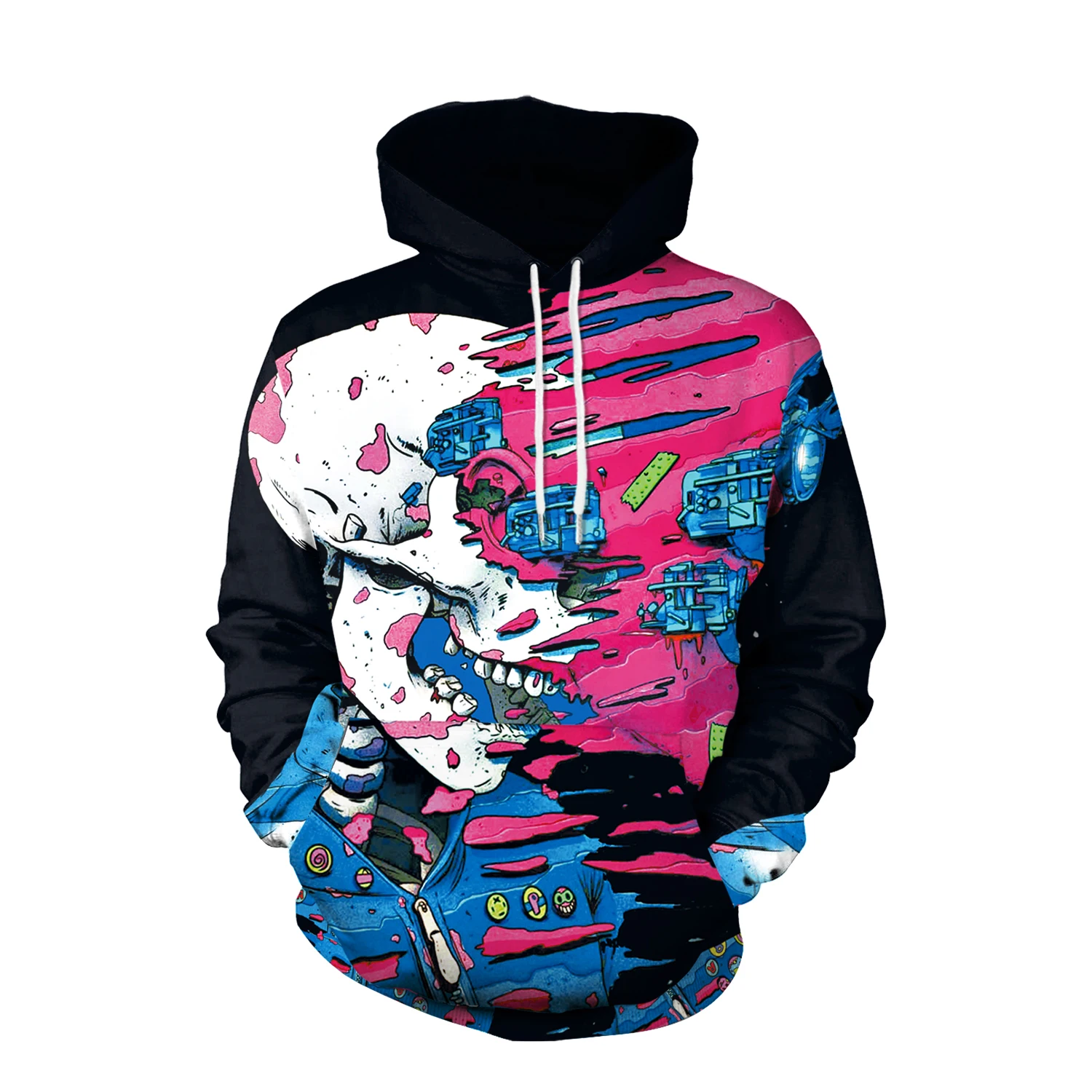 Women Hoodies Hip Hop Style Print Hoodies with Hat Women Hoodie PulloverLoose Hooded Sweatshirt Sudaderas Mujer Moletom