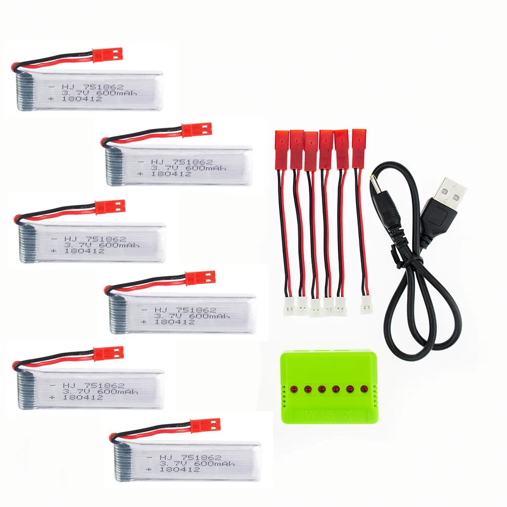 4 5 6 шт. 3 7 В 600 мАч Lipo аккумулятор для Syma S032G WLtoys V959 V929 Udi U818A quadrocopter