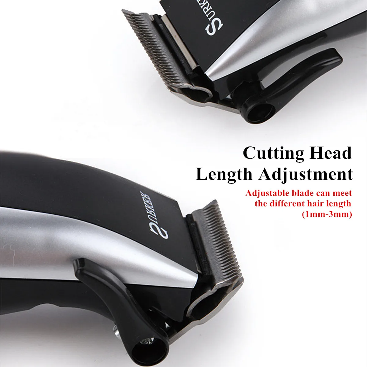 220-240V 50Hz 12W Professional Men Electric Hair Trimmer Clipper Cutting EU Plug Kids Man Adult Anti Slip Set Scissor Adjustable