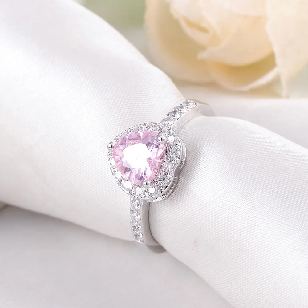 LZESHINE роскошные кольца в форме сердца серебро цвет Micro Pave AAA CZ для женщин кольцо