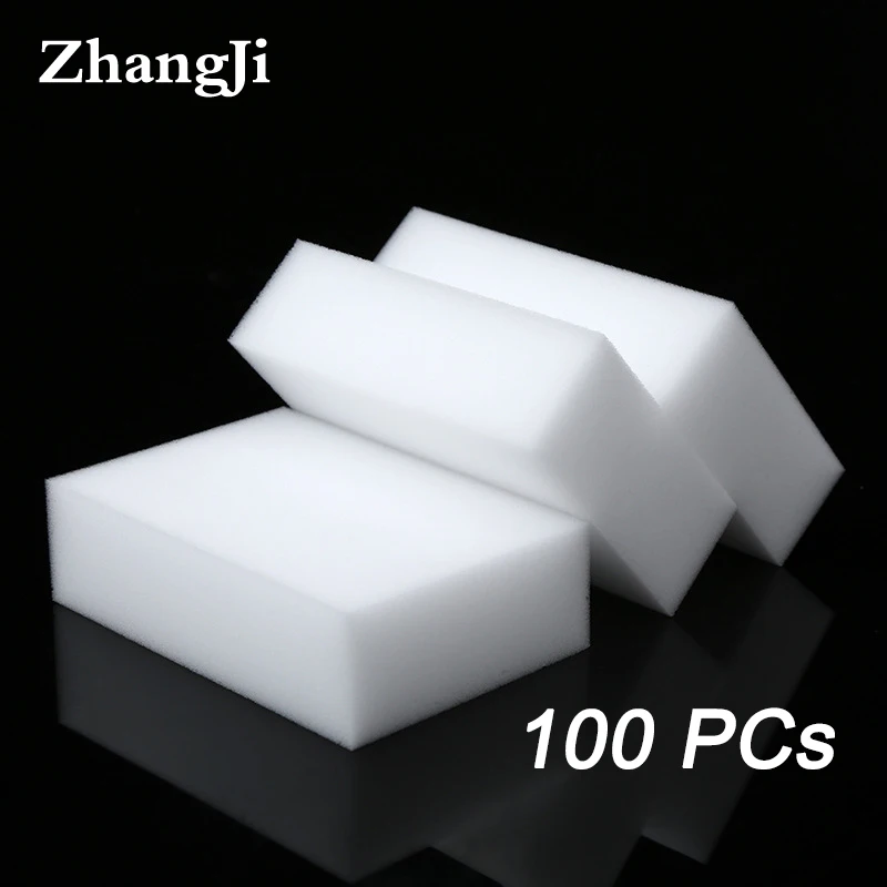 

ZhangJi 100 PCS Magic Sponge Eraser Cleaner Kitchen Accessory Tool Melamine Sponge Dish Washing Brush Cleaning 100*60*20mm