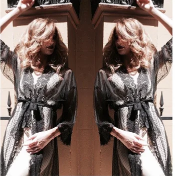 

Women's Lace Sleepwear Robe Bathrobe Sexy Lingerie G-string Babydoll Night Gown