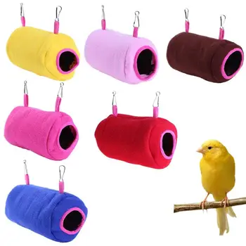 

Warm Thickened Soft Plush Bird Parrot Hanging Hammock Cylindrical Bird Nest Plush Toys For Children Educational Gift