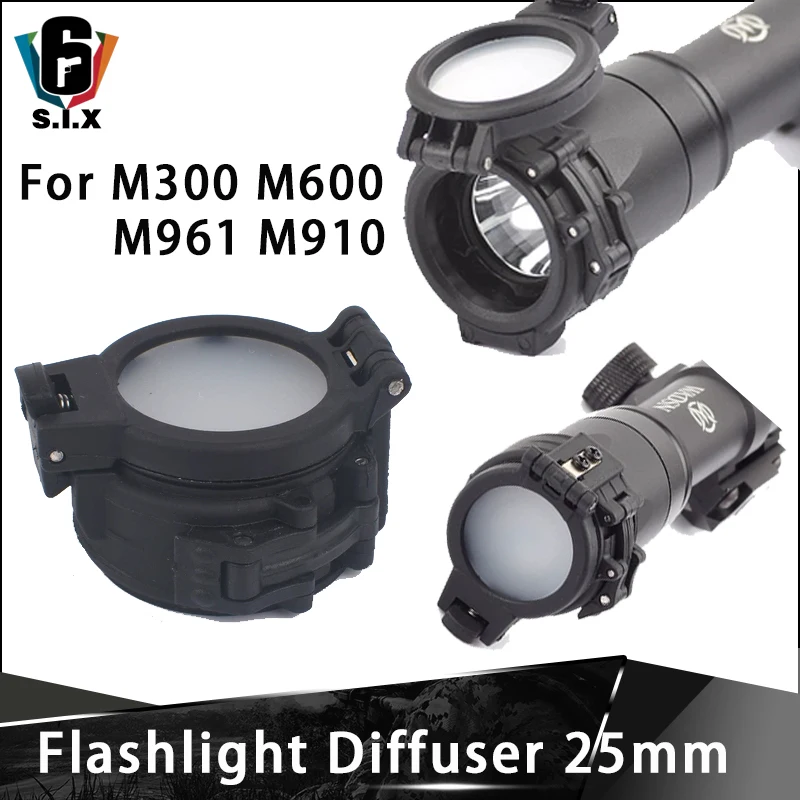 

Tactical 25mm Diameter Diffuser Filter For Surefir M961 M910 M300 M600 Flashlight NO FOR M600W M600U M600P