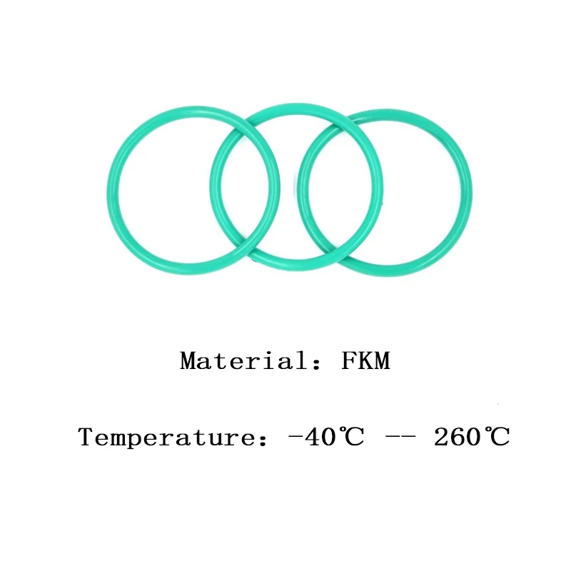 

FKM CS 2 OD 18/19/20/21/22/23/24/25/26/27/28 mm Fluorine Glue Seal Ring High Temperature Resistance Preservative Green O-ring