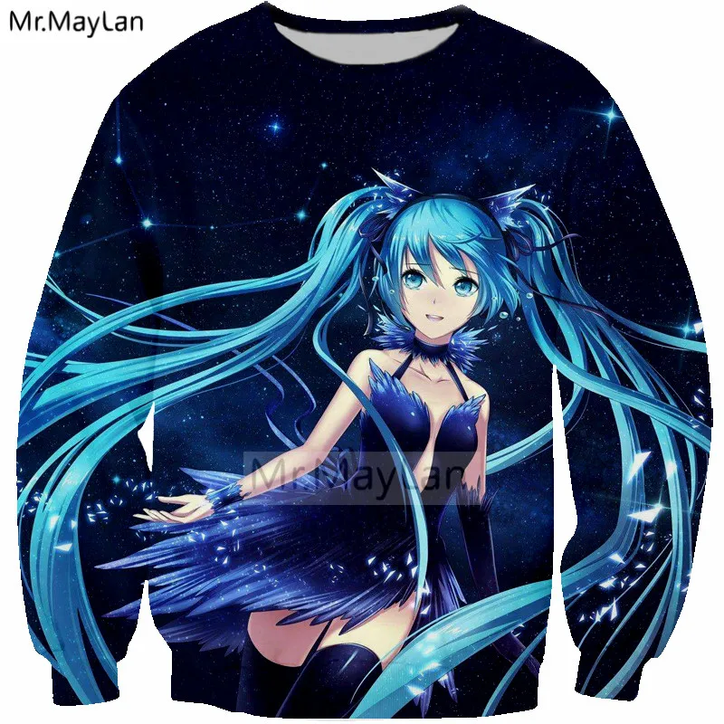 

Harajuku 3D Print Hatsune Miku Galaxy Space Sweatshirts Men/women Hipster Kawaii Streetwear Hoodie Girls Modis Clothes moletom