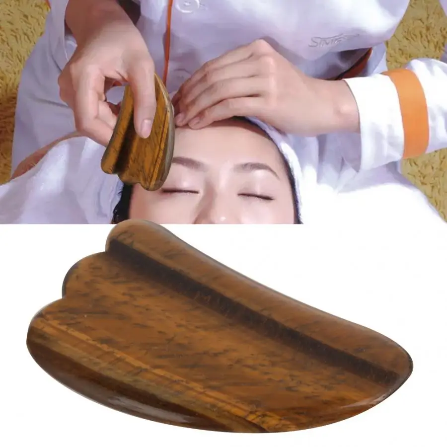 

Natural Tigerite Stone Scraping Plate Board Jade Stone Facial Guasha Plate Massager Face Body Scraping Board Massager Tool