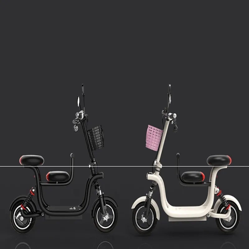 Excellent Electric bicycle scooter parent-child adult female small battery car mini step-by-step driving folding electric car 4