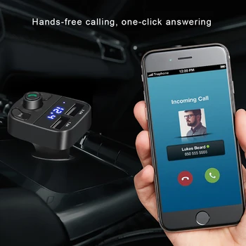 

Car Handsfree Bluetooth Dual USB 3.1A Fast Charger LED FM Transmitter Wireless Audio adapter Cigarette lighter Car MP3 Player